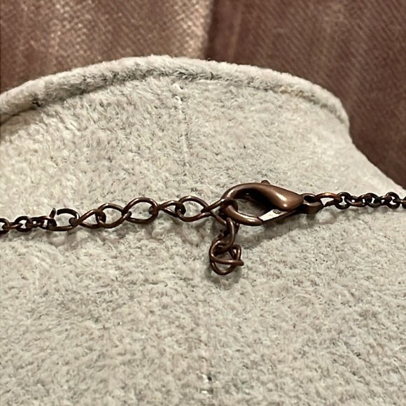 Copper Beaded Amulet Style Chandelier Necklace 16” - Picture 5 of 7